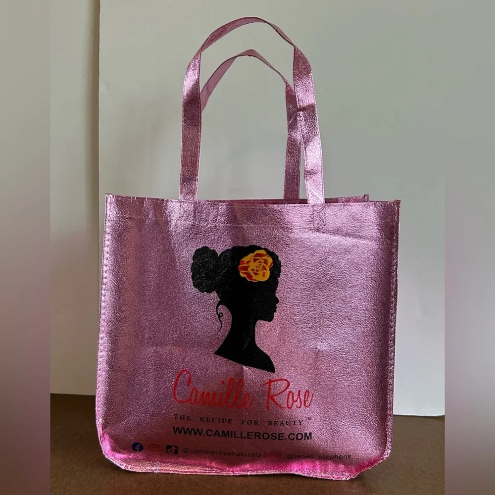 Camille Rose Pink Large Reusable Tote Gift Grocery Bag Swag New Without Tags